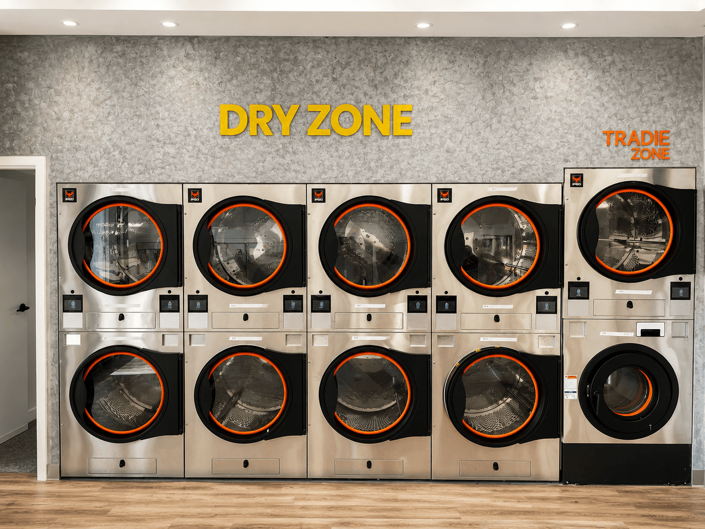 Crystal Wave laundromat interior view 1